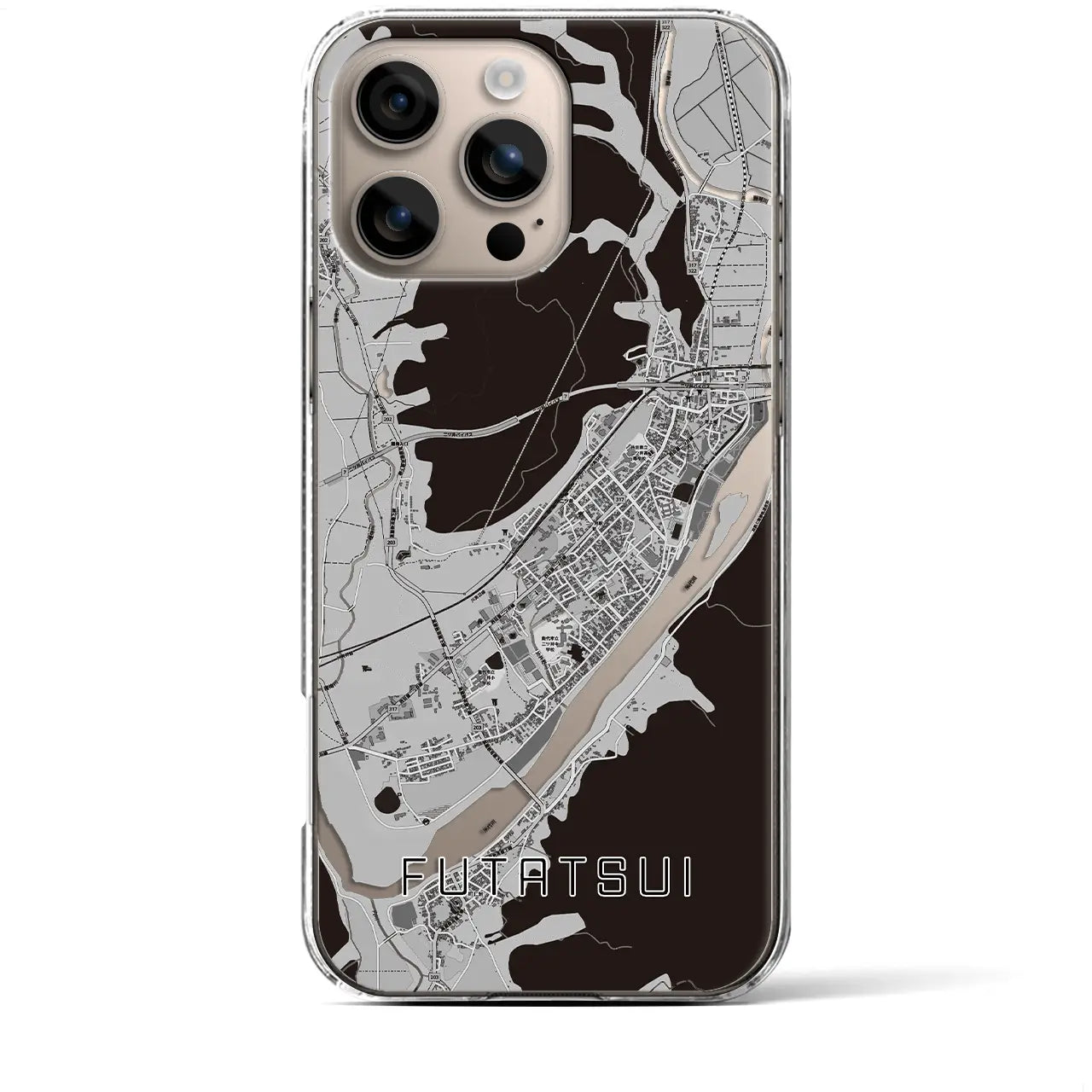 【二ツ井(秋田県)】地図柄iPhoneケース(クリアタイプ)