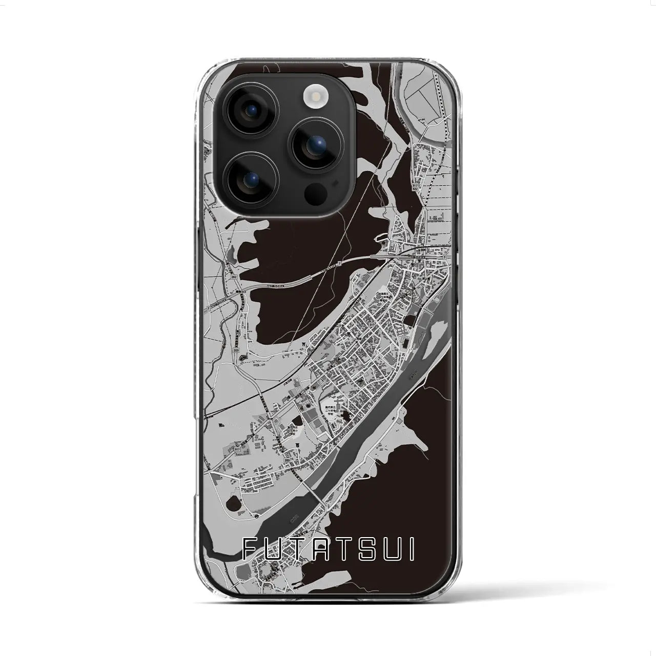 【二ツ井(秋田県)】地図柄iPhoneケース(クリアタイプ)