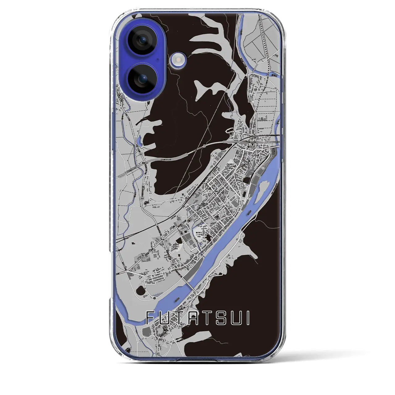 【二ツ井(秋田県)】地図柄iPhoneケース(クリアタイプ)