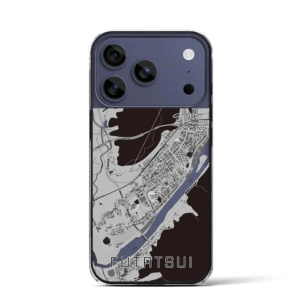 【二ツ井(秋田県)】地図柄iPhoneケース(クリアタイプ)