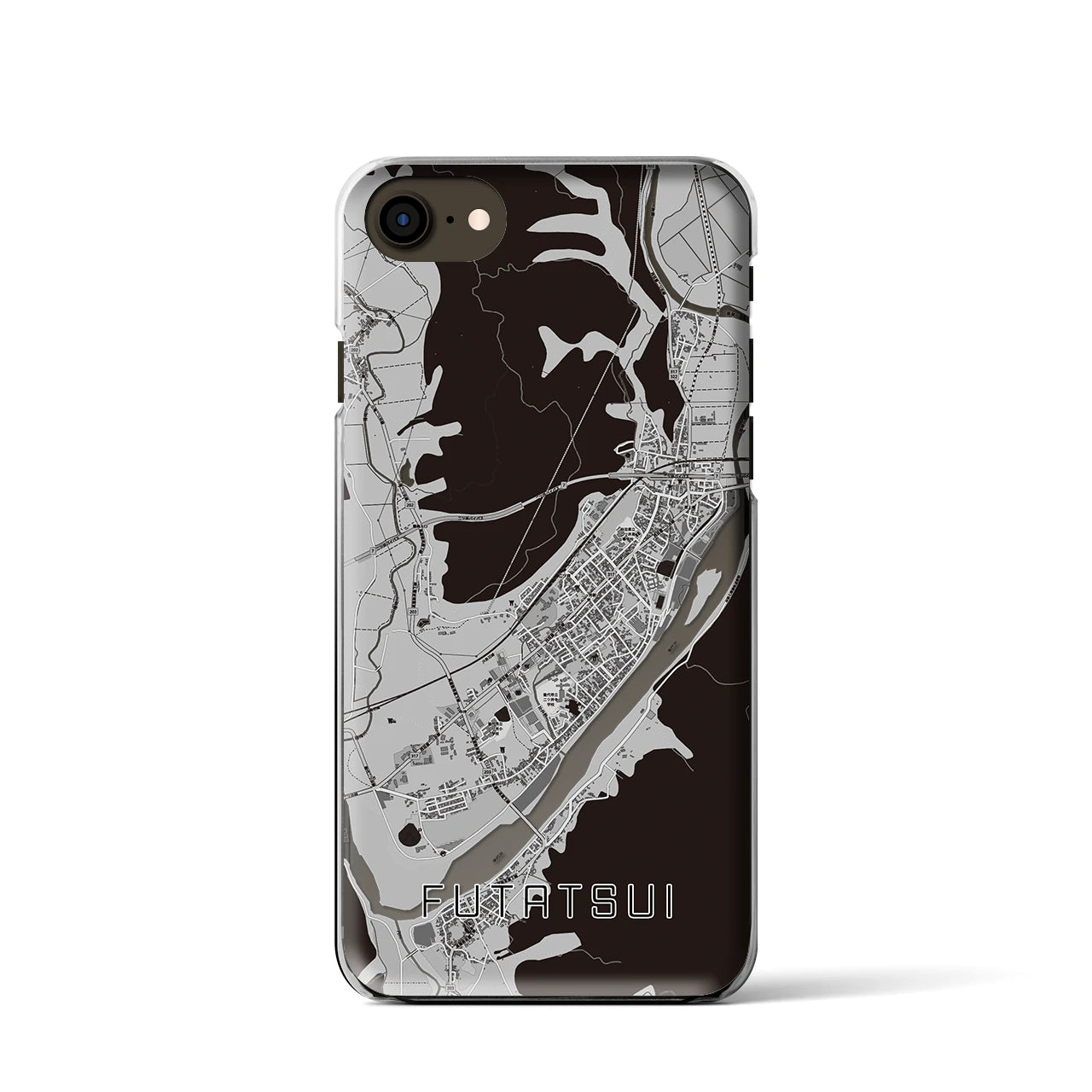 【二ツ井(秋田県)】地図柄iPhoneケース(クリアタイプ)