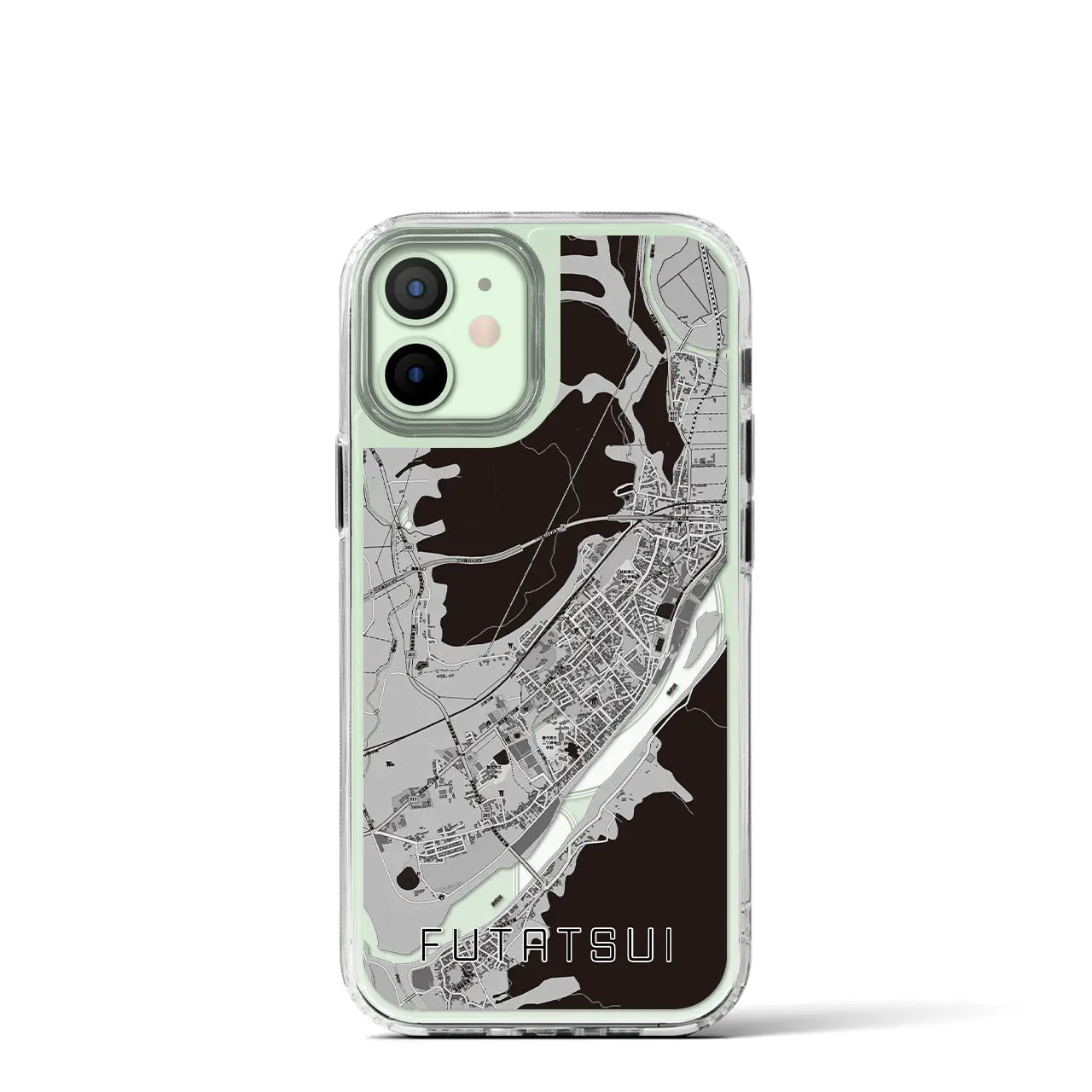 【二ツ井(秋田県)】地図柄iPhoneケース(MagSafeタイプ)