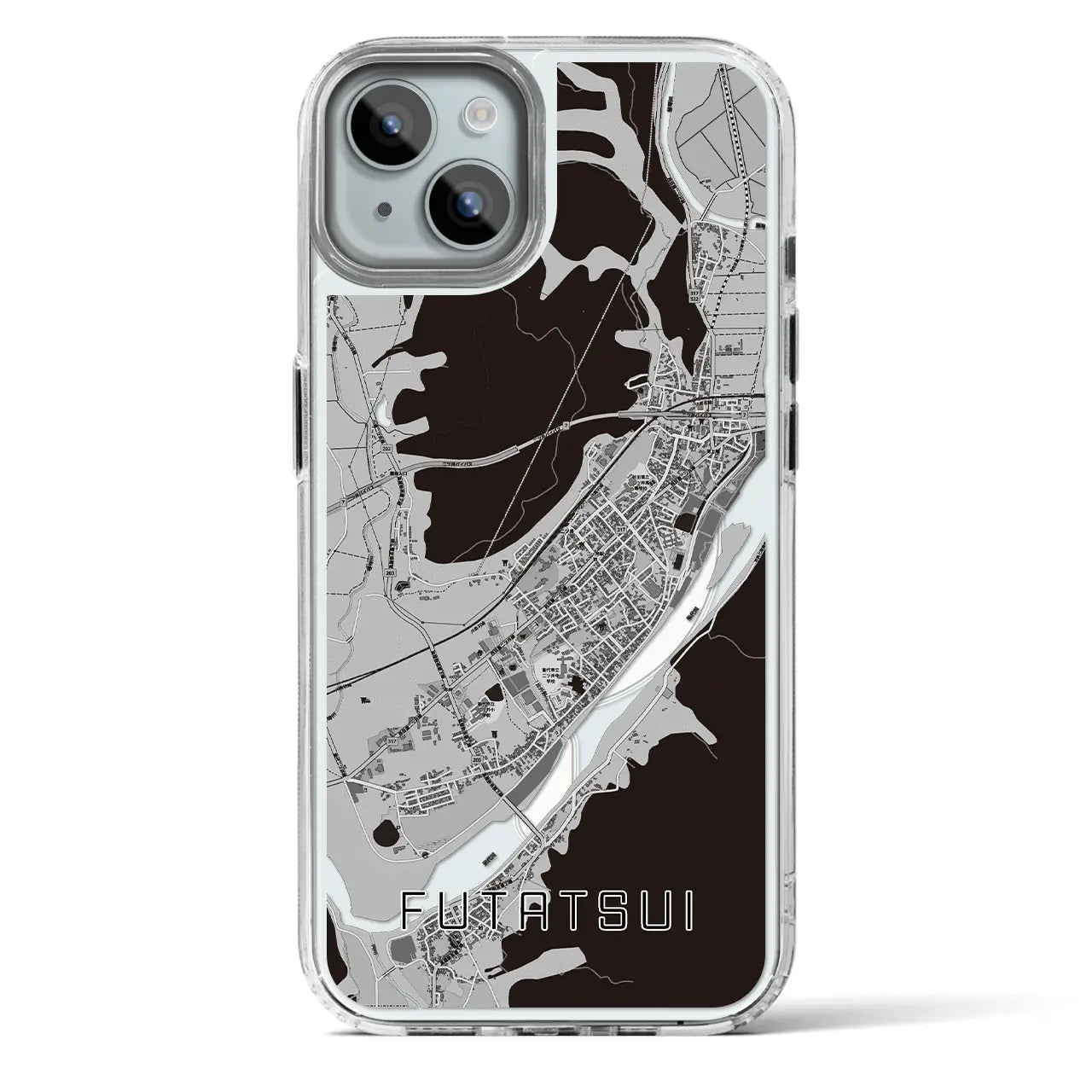 【二ツ井(秋田県)】地図柄iPhoneケース(MagSafeタイプ)