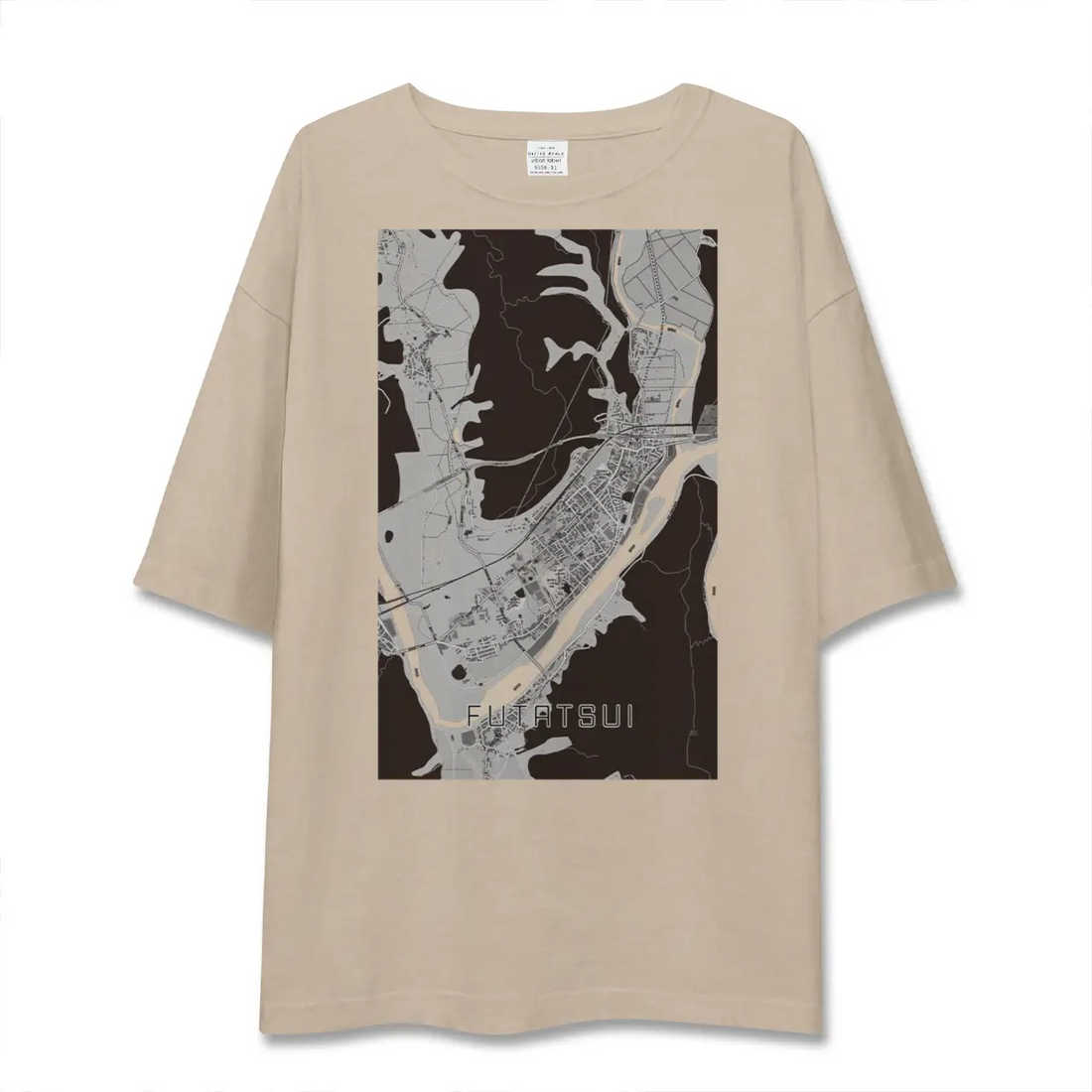 【二ツ井(秋田県)】地図柄ビッグシルエットTシャツ