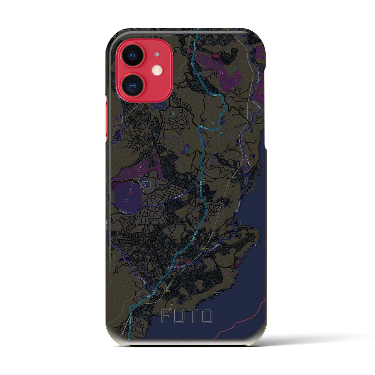 【富戸(静岡県)】地図柄iPhoneケース(バックカバータイプ)