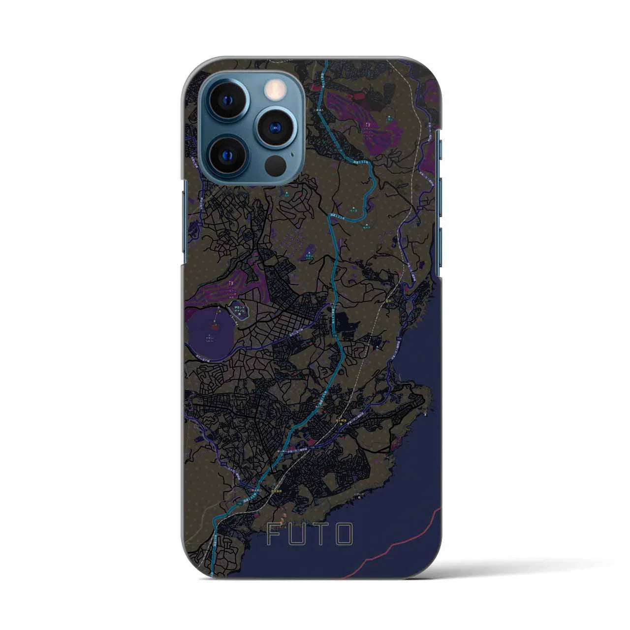 【富戸(静岡県)】地図柄iPhoneケース(バックカバータイプ)