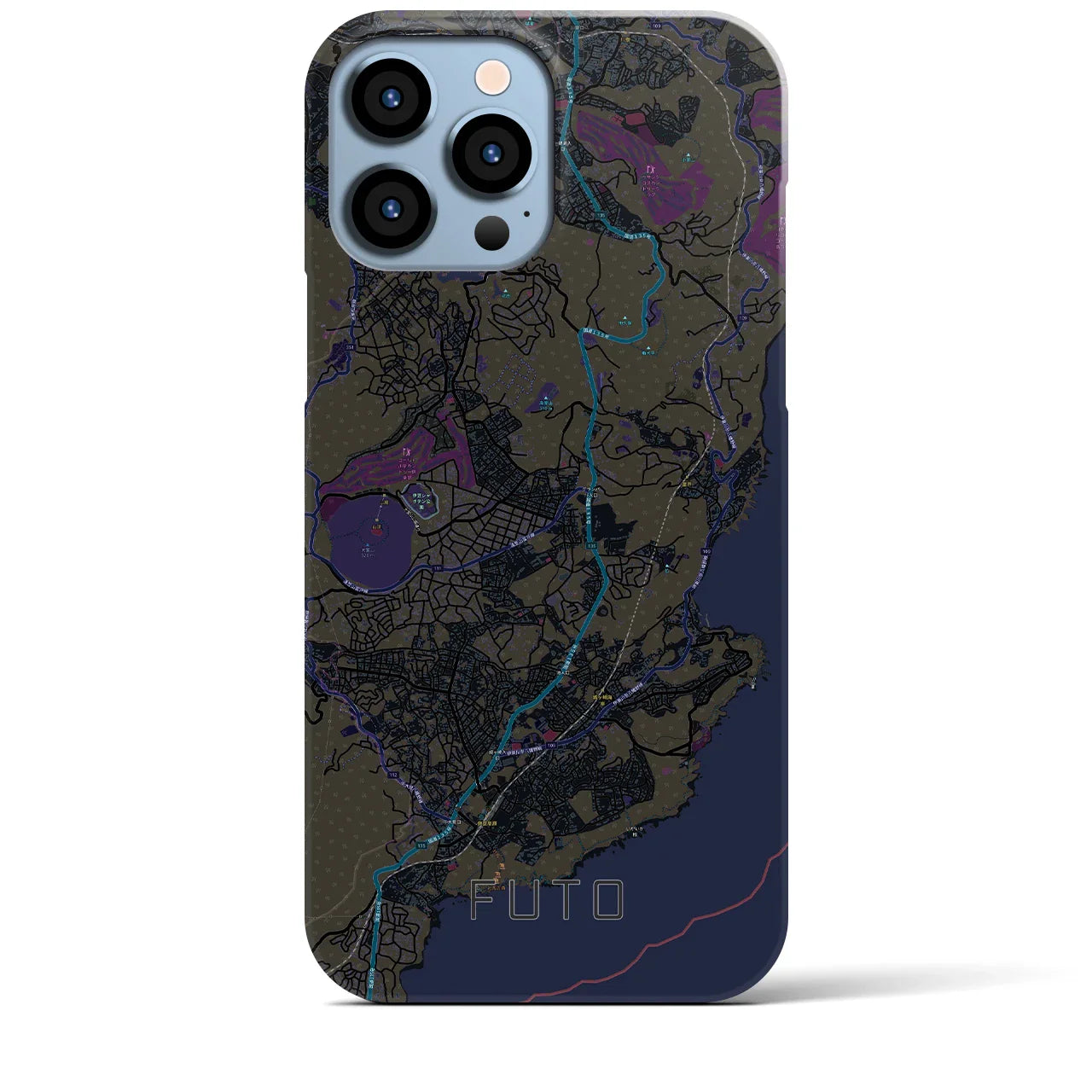 【富戸(静岡県)】地図柄iPhoneケース(バックカバータイプ)
