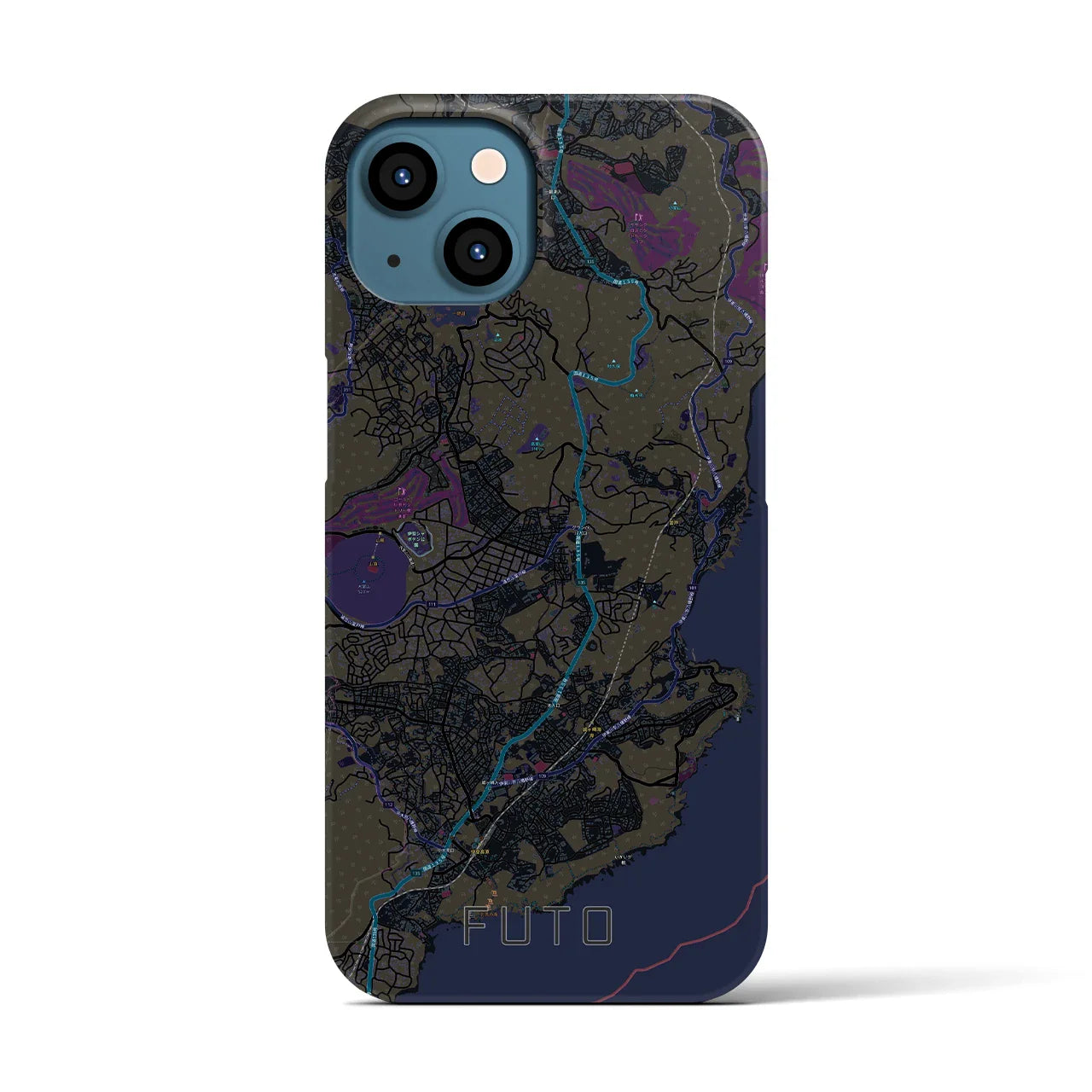 【富戸(静岡県)】地図柄iPhoneケース(バックカバータイプ)