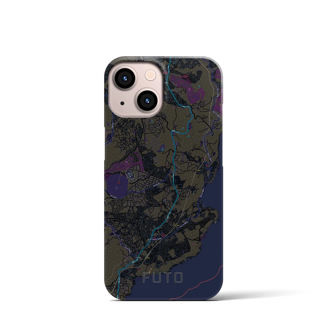 【富戸(静岡県)】地図柄iPhoneケース(バックカバータイプ)