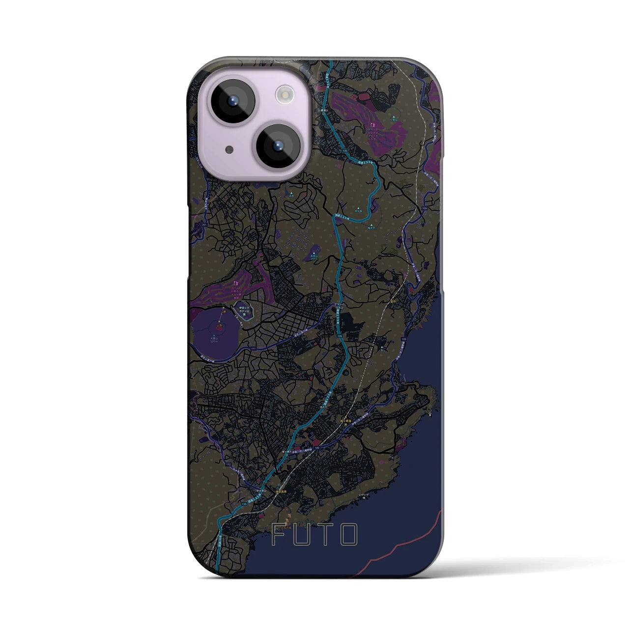 【富戸(静岡県)】地図柄iPhoneケース(バックカバータイプ)