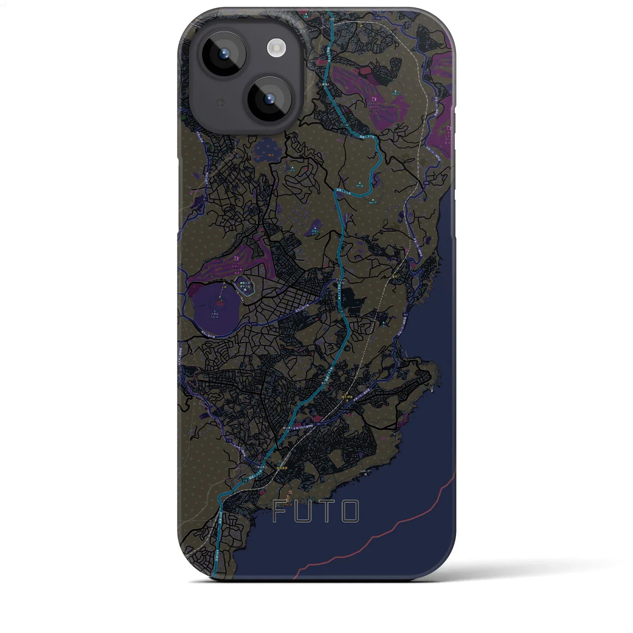【富戸(静岡県)】地図柄iPhoneケース(バックカバータイプ)
