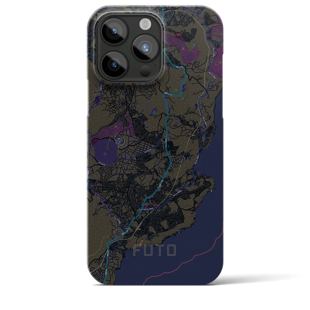 【富戸(静岡県)】地図柄iPhoneケース(バックカバータイプ)