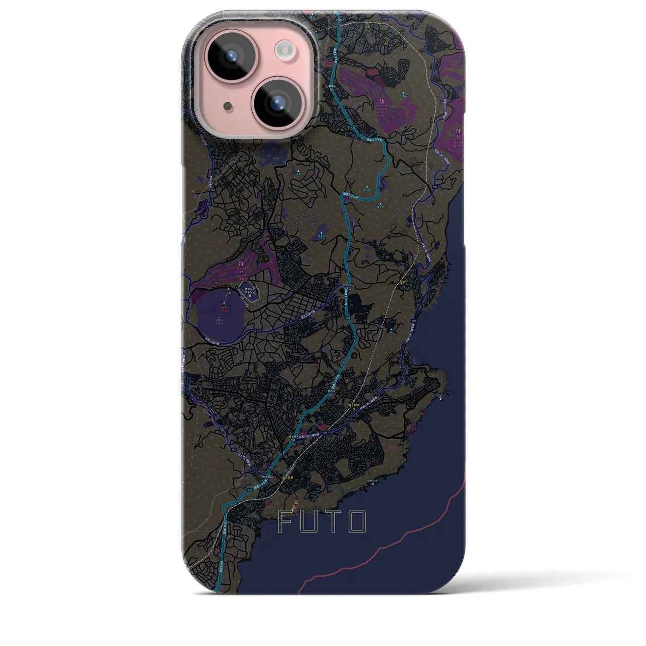 【富戸(静岡県)】地図柄iPhoneケース(バックカバータイプ)