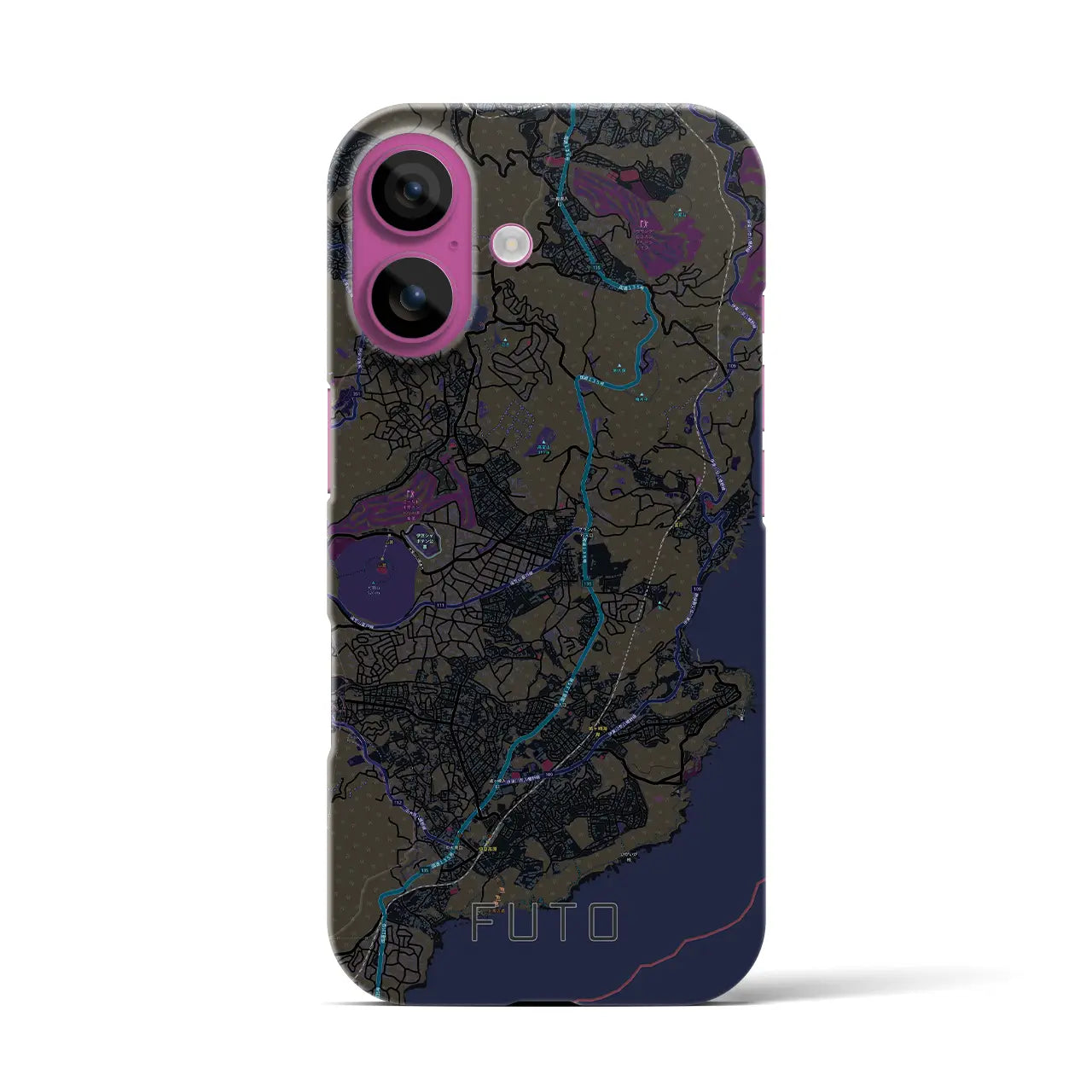 【富戸(静岡県)】地図柄iPhoneケース(バックカバータイプ)