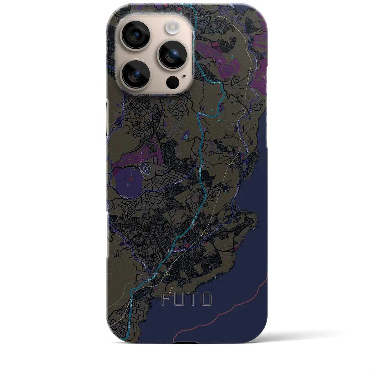 【富戸(静岡県)】地図柄iPhoneケース(バックカバータイプ)