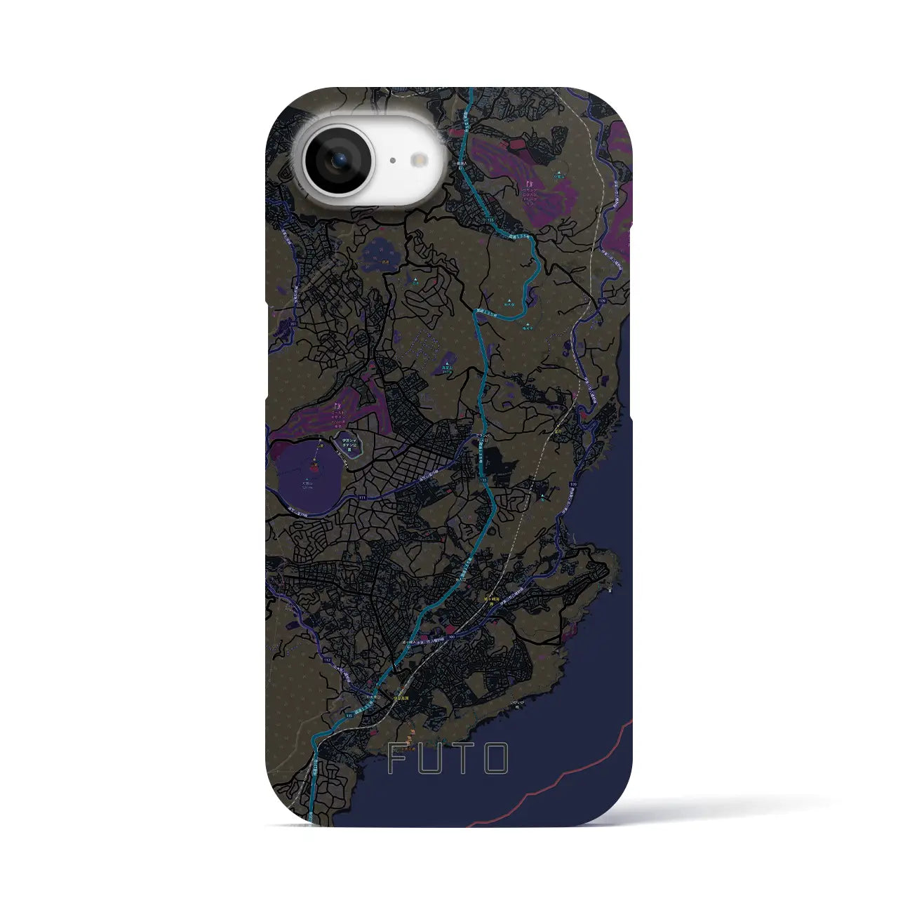 【富戸(静岡県)】地図柄iPhoneケース(バックカバータイプ)