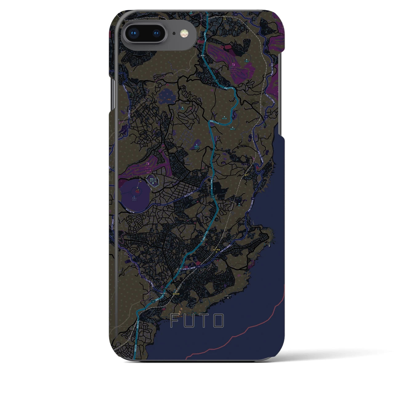 【富戸(静岡県)】地図柄iPhoneケース(バックカバータイプ)