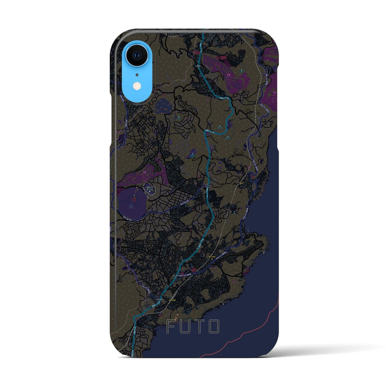 【富戸(静岡県)】地図柄iPhoneケース(バックカバータイプ)