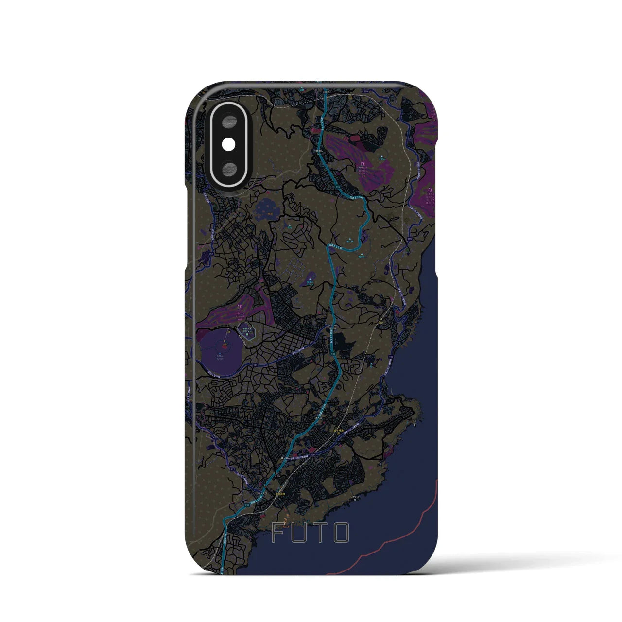 【富戸(静岡県)】地図柄iPhoneケース(バックカバータイプ)