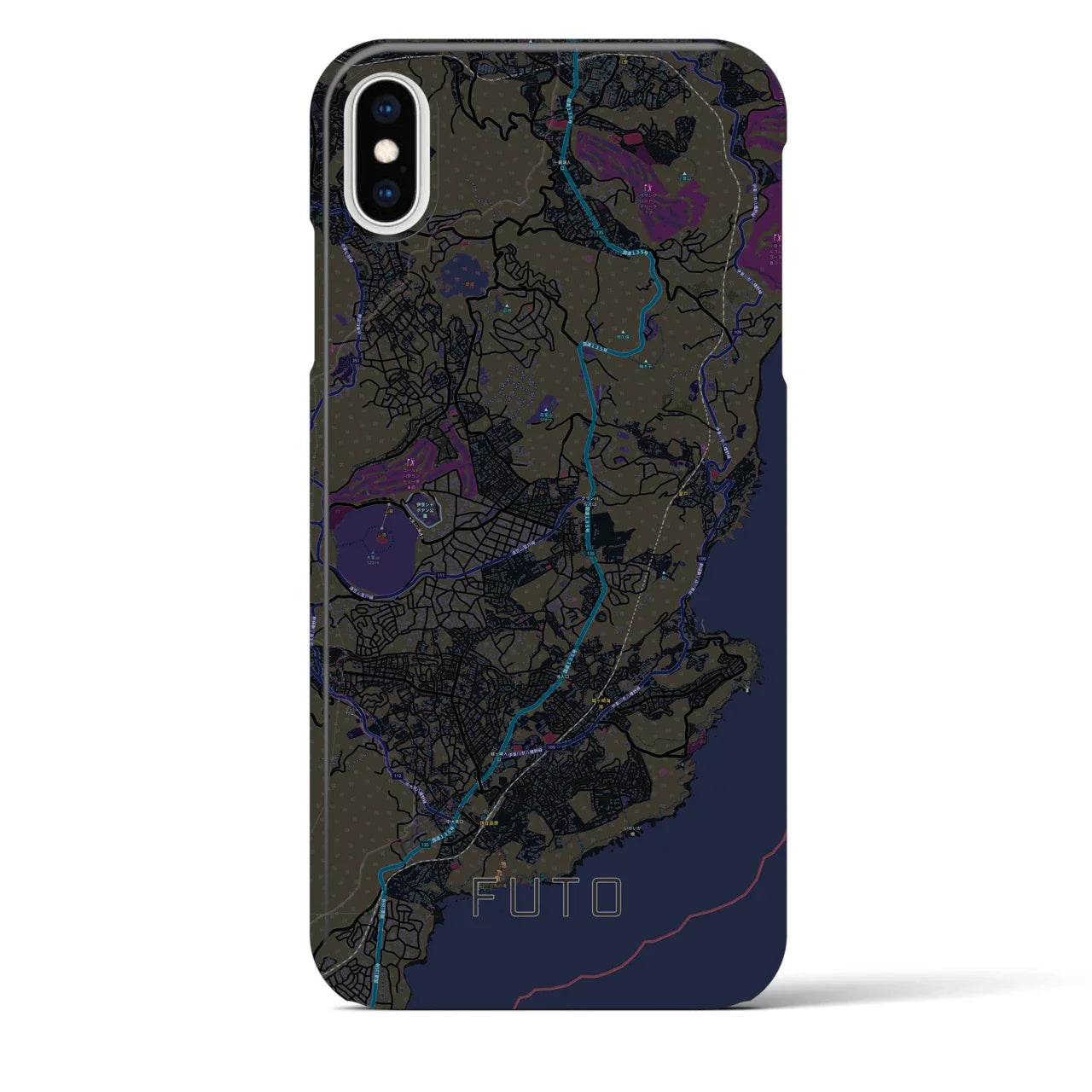 【富戸(静岡県)】地図柄iPhoneケース(バックカバータイプ)