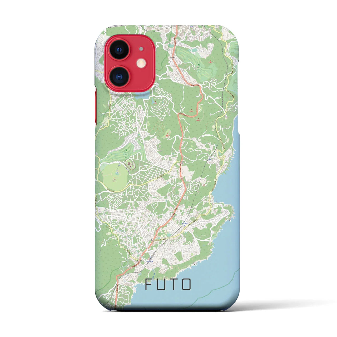 【富戸(静岡県)】地図柄iPhoneケース(バックカバータイプ)