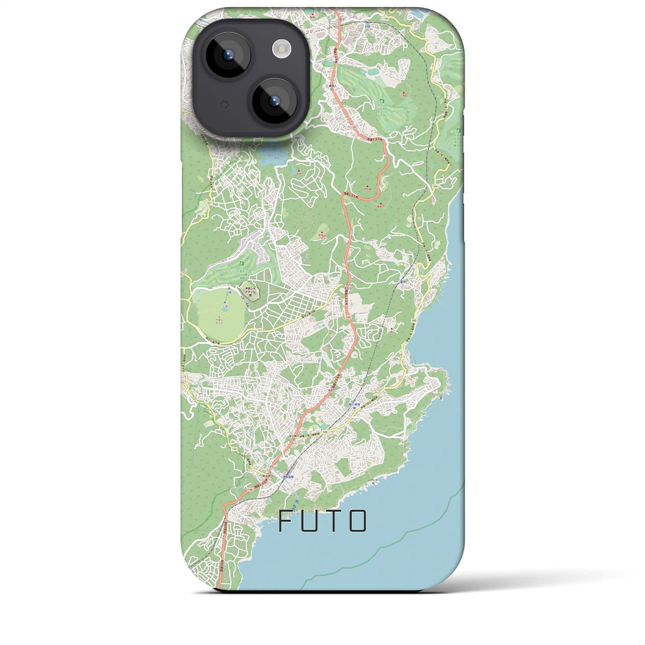 【富戸(静岡県)】地図柄iPhoneケース(バックカバータイプ)