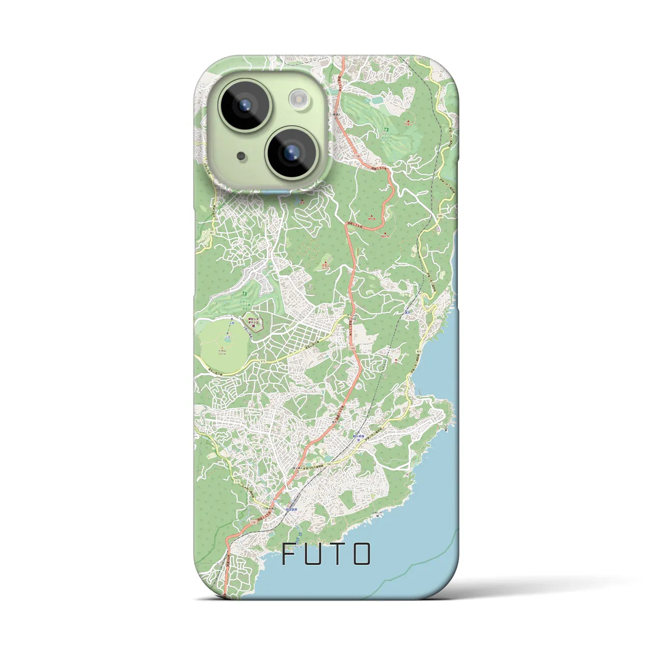 【富戸(静岡県)】地図柄iPhoneケース(バックカバータイプ)