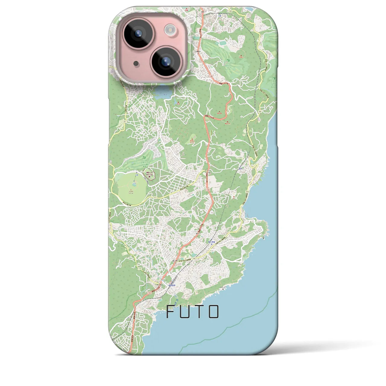 【富戸(静岡県)】地図柄iPhoneケース(バックカバータイプ)