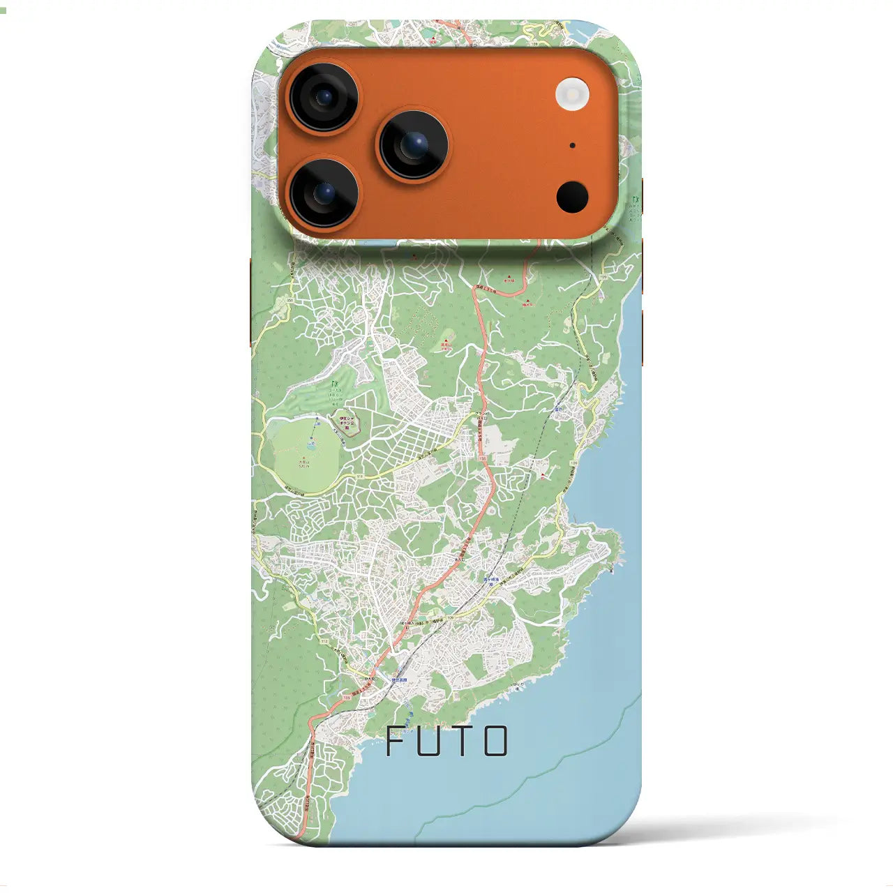 【富戸(静岡県)】地図柄iPhoneケース(バックカバータイプ)ブラック・iPhone 17 Pro Max 用