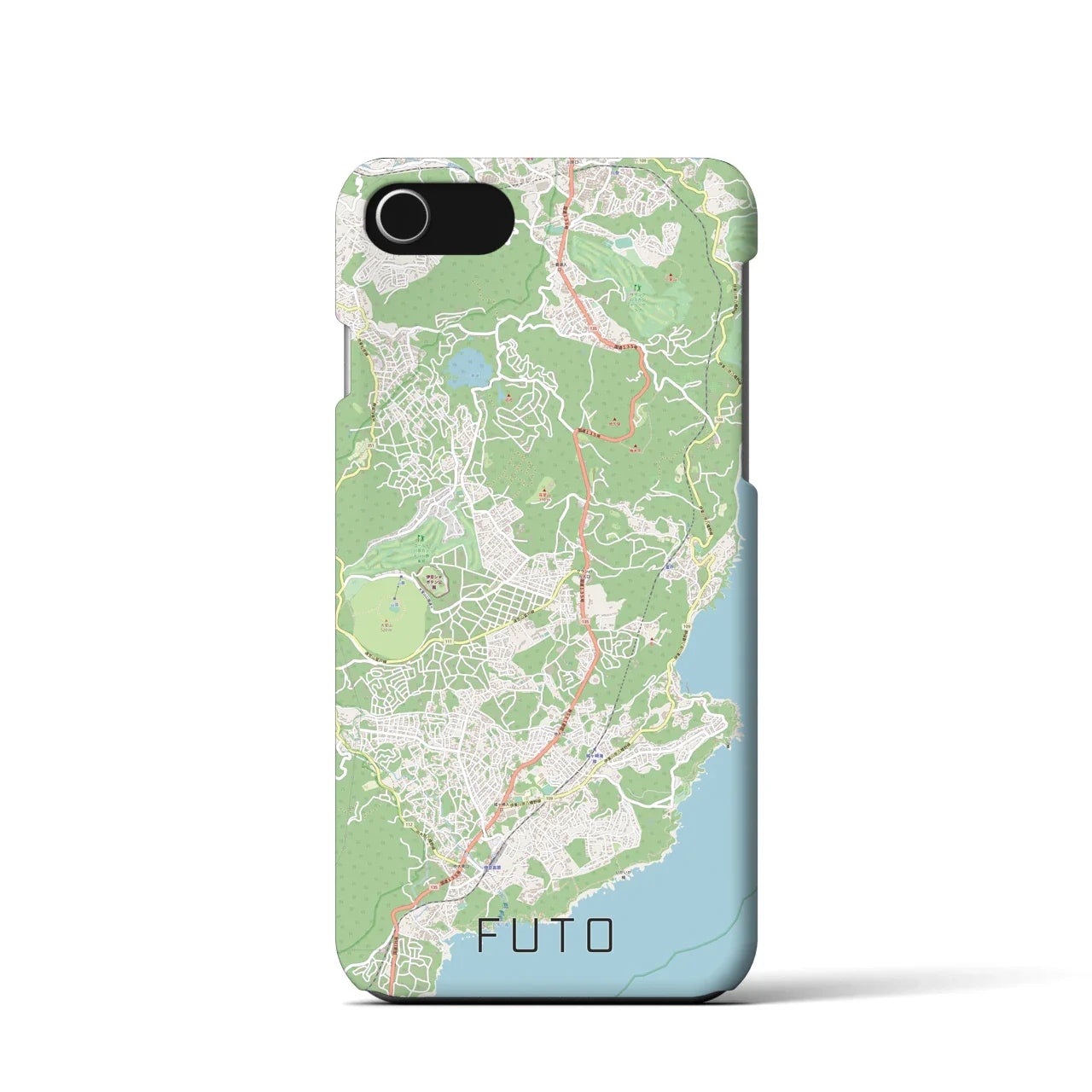 【富戸(静岡県)】地図柄iPhoneケース(バックカバータイプ)