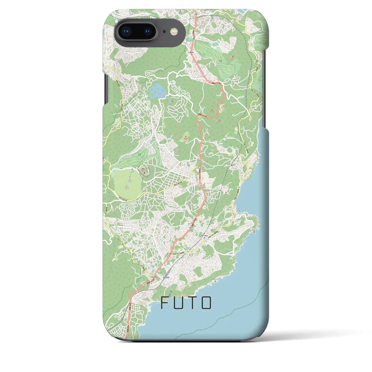 【富戸(静岡県)】地図柄iPhoneケース(バックカバータイプ)