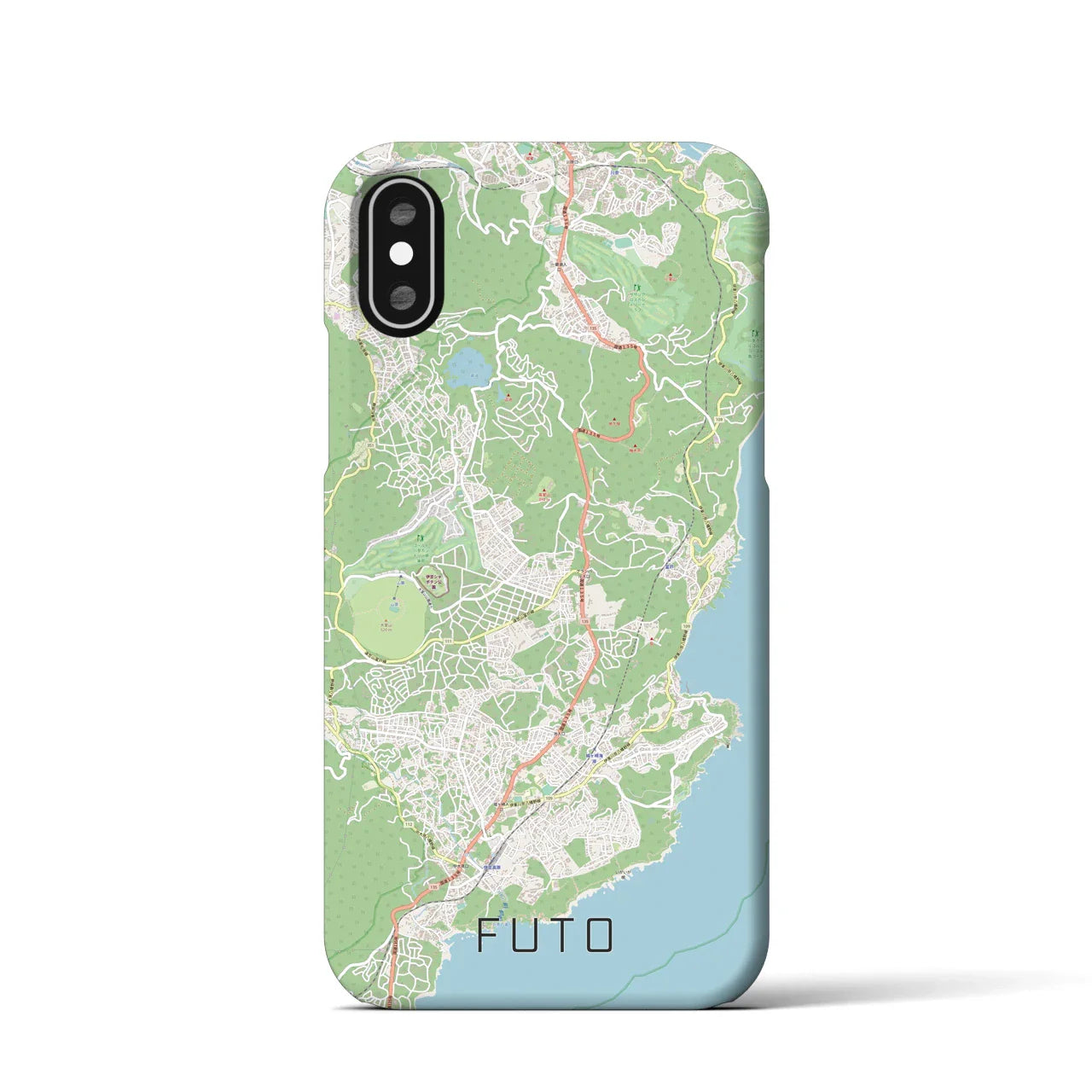 【富戸(静岡県)】地図柄iPhoneケース(バックカバータイプ)