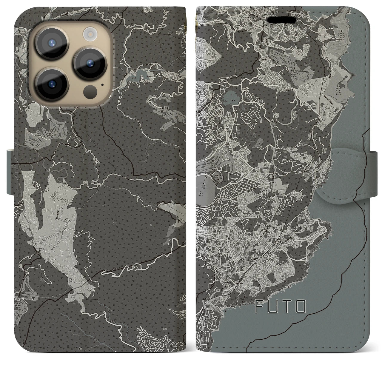 【富戸(静岡県)】地図柄iPhoneケース(手帳タイプ)