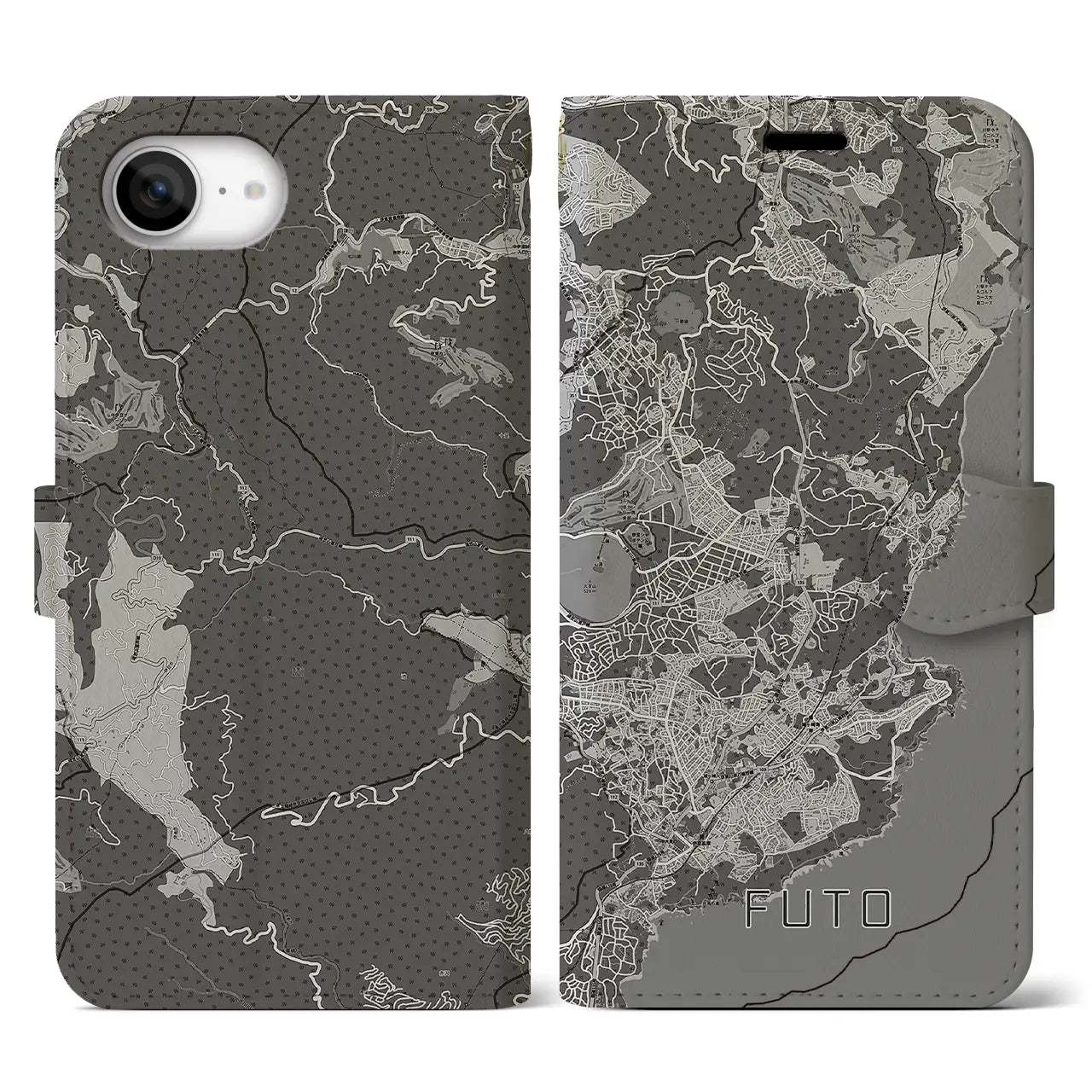 【富戸(静岡県)】地図柄iPhoneケース(手帳タイプ)