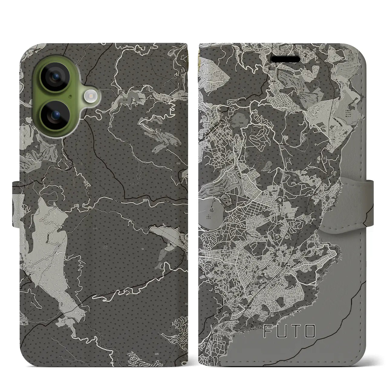 【富戸(静岡県)】地図柄iPhoneケース(手帳タイプ)