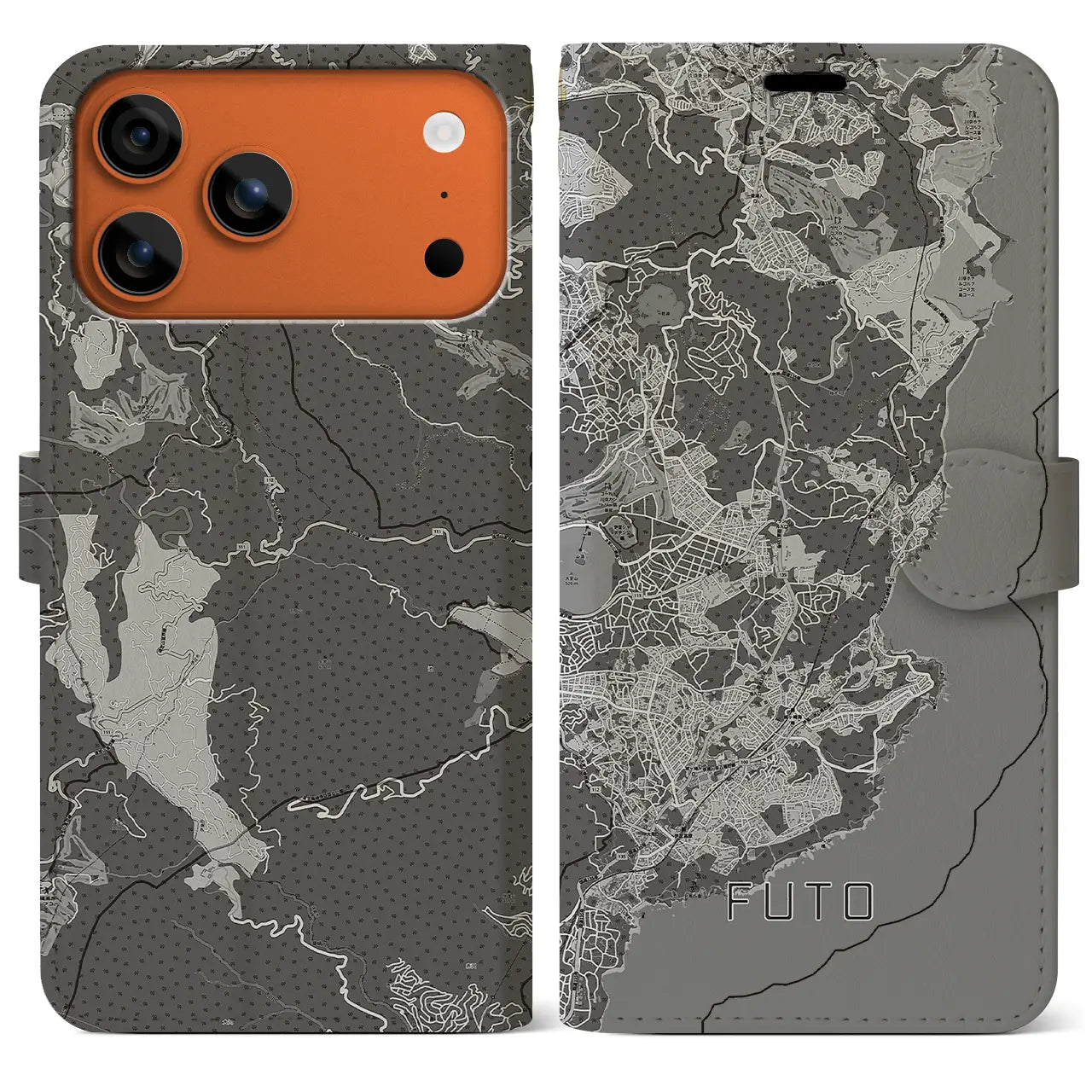 【富戸(静岡県)】地図柄iPhoneケース(手帳タイプ)