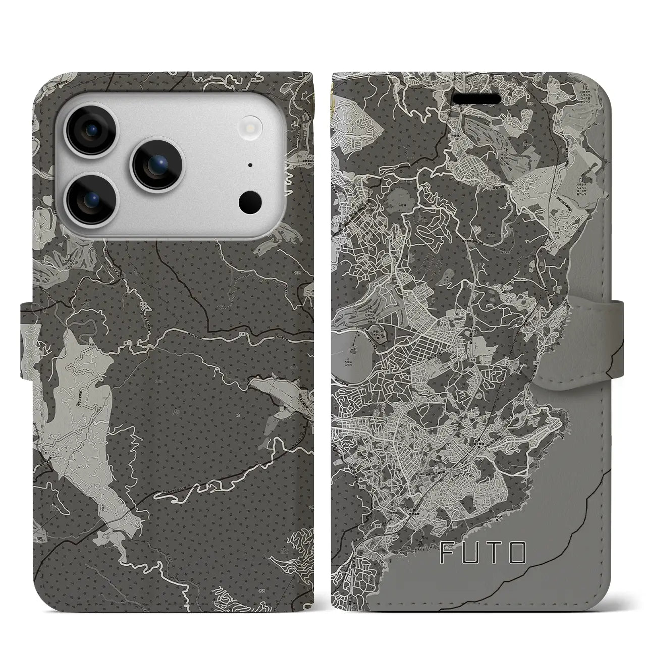 【富戸(静岡県)】地図柄iPhoneケース(手帳タイプ)