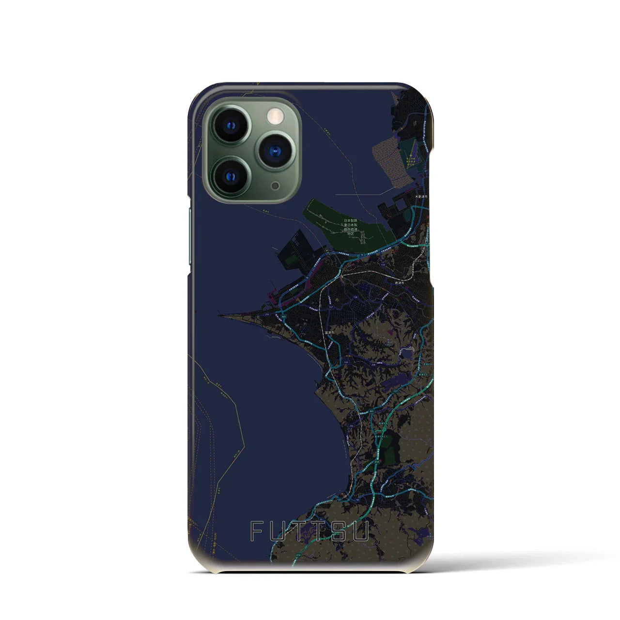 【富津(千葉県)】地図柄iPhoneケース(バックカバータイプ)