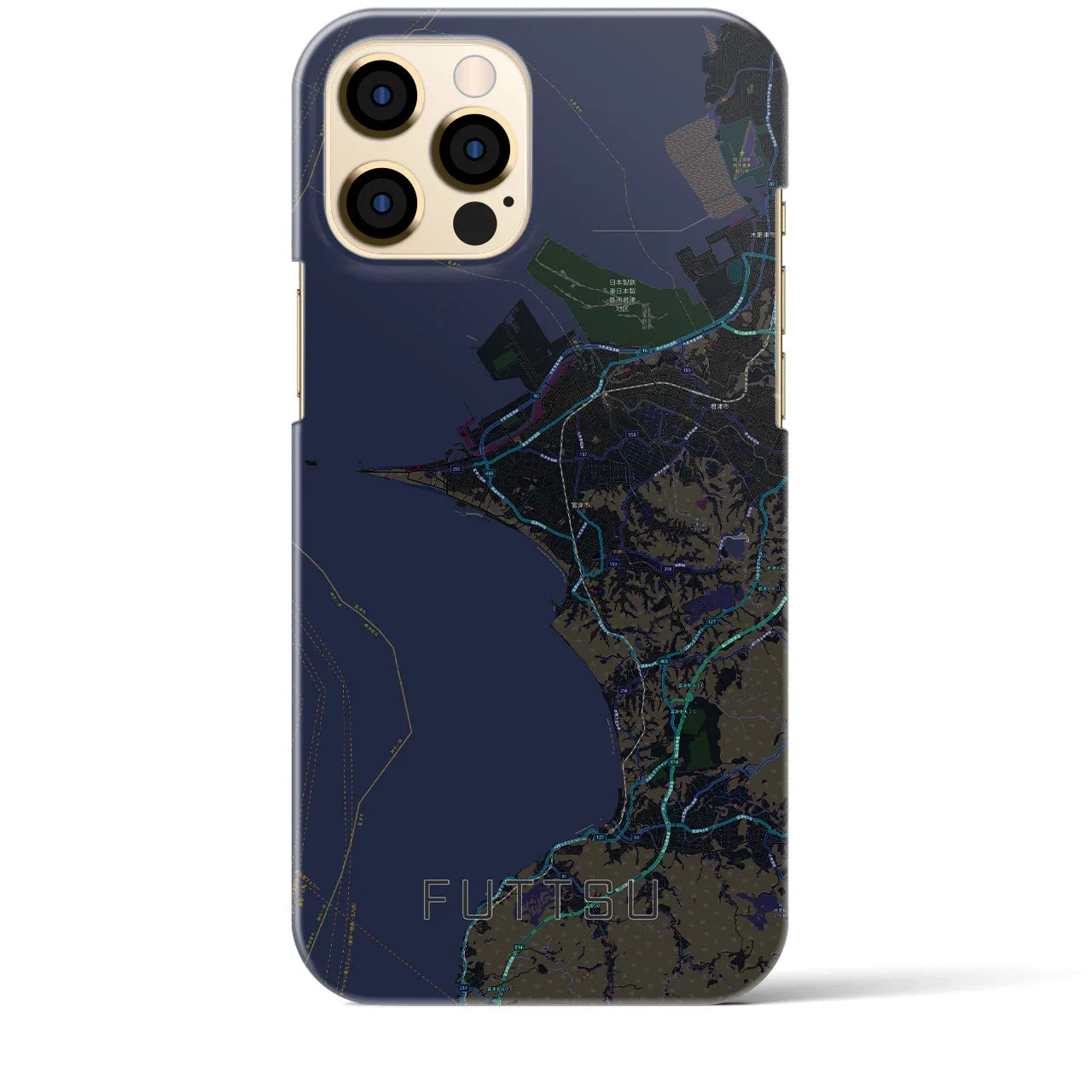 【富津(千葉県)】地図柄iPhoneケース(バックカバータイプ)