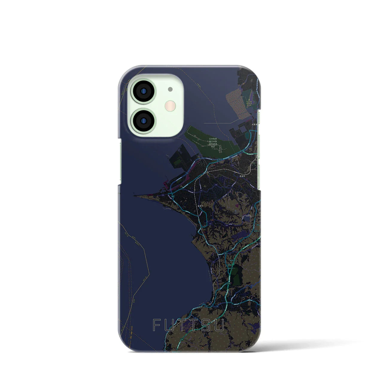 【富津(千葉県)】地図柄iPhoneケース(バックカバータイプ)