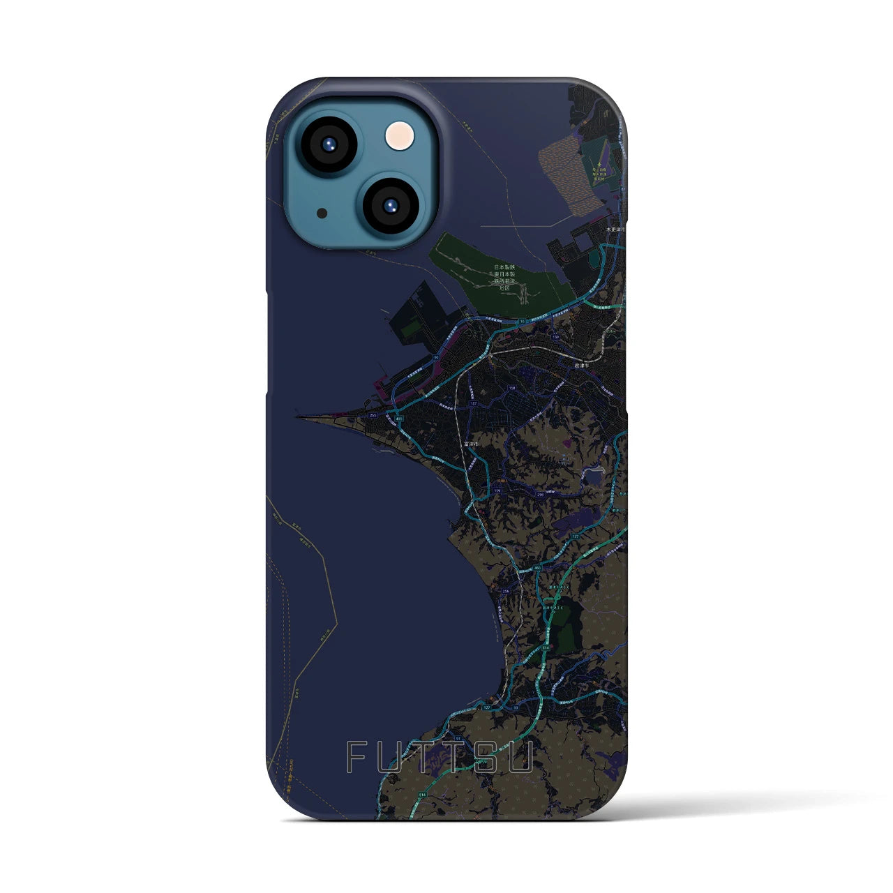 【富津(千葉県)】地図柄iPhoneケース(バックカバータイプ)