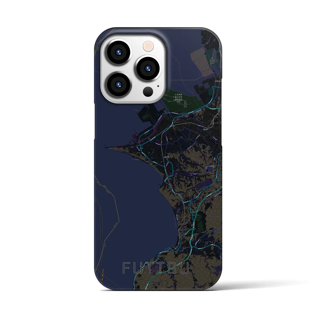 【富津(千葉県)】地図柄iPhoneケース(バックカバータイプ)