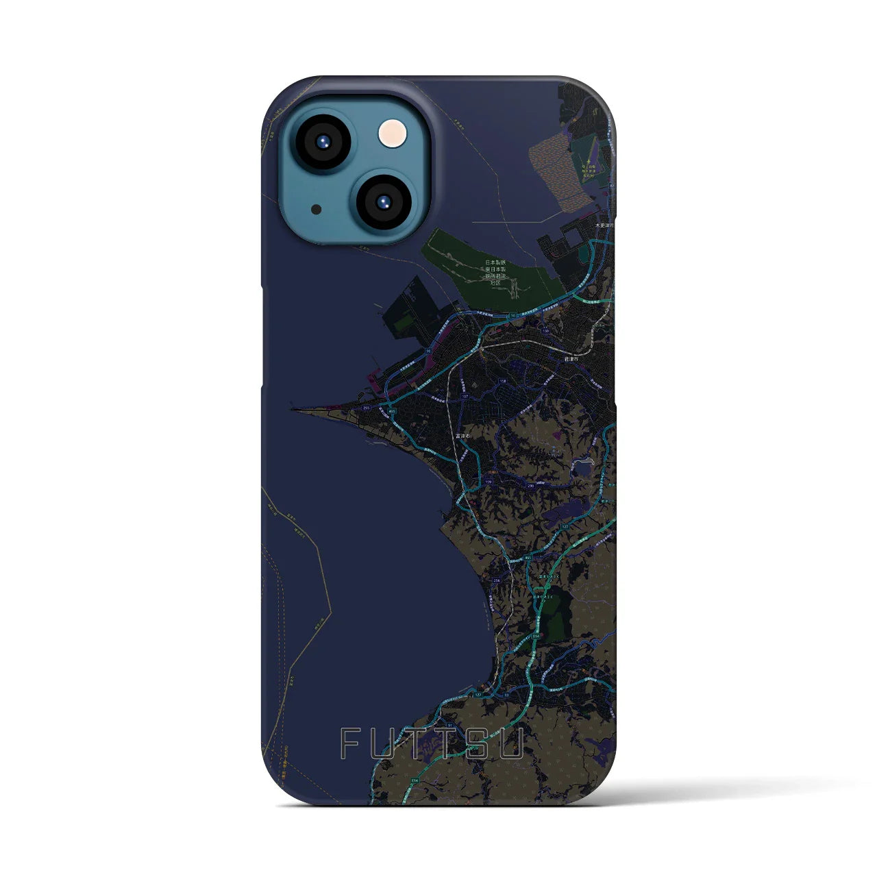 【富津(千葉県)】地図柄iPhoneケース(バックカバータイプ)