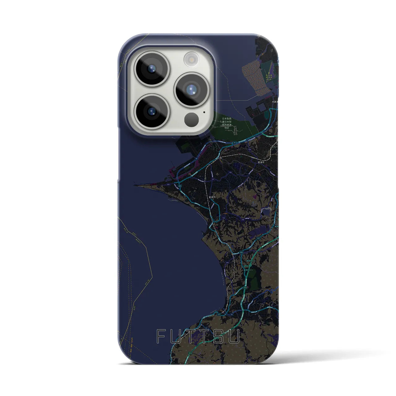 【富津(千葉県)】地図柄iPhoneケース(バックカバータイプ)