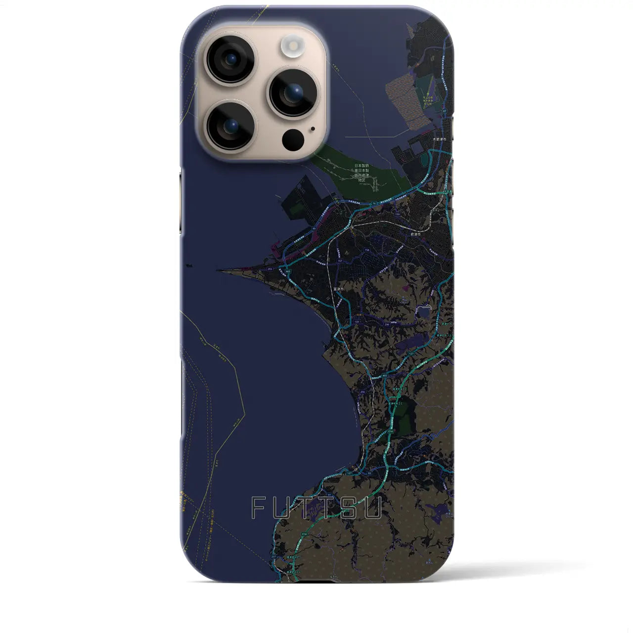 【富津(千葉県)】地図柄iPhoneケース(バックカバータイプ)