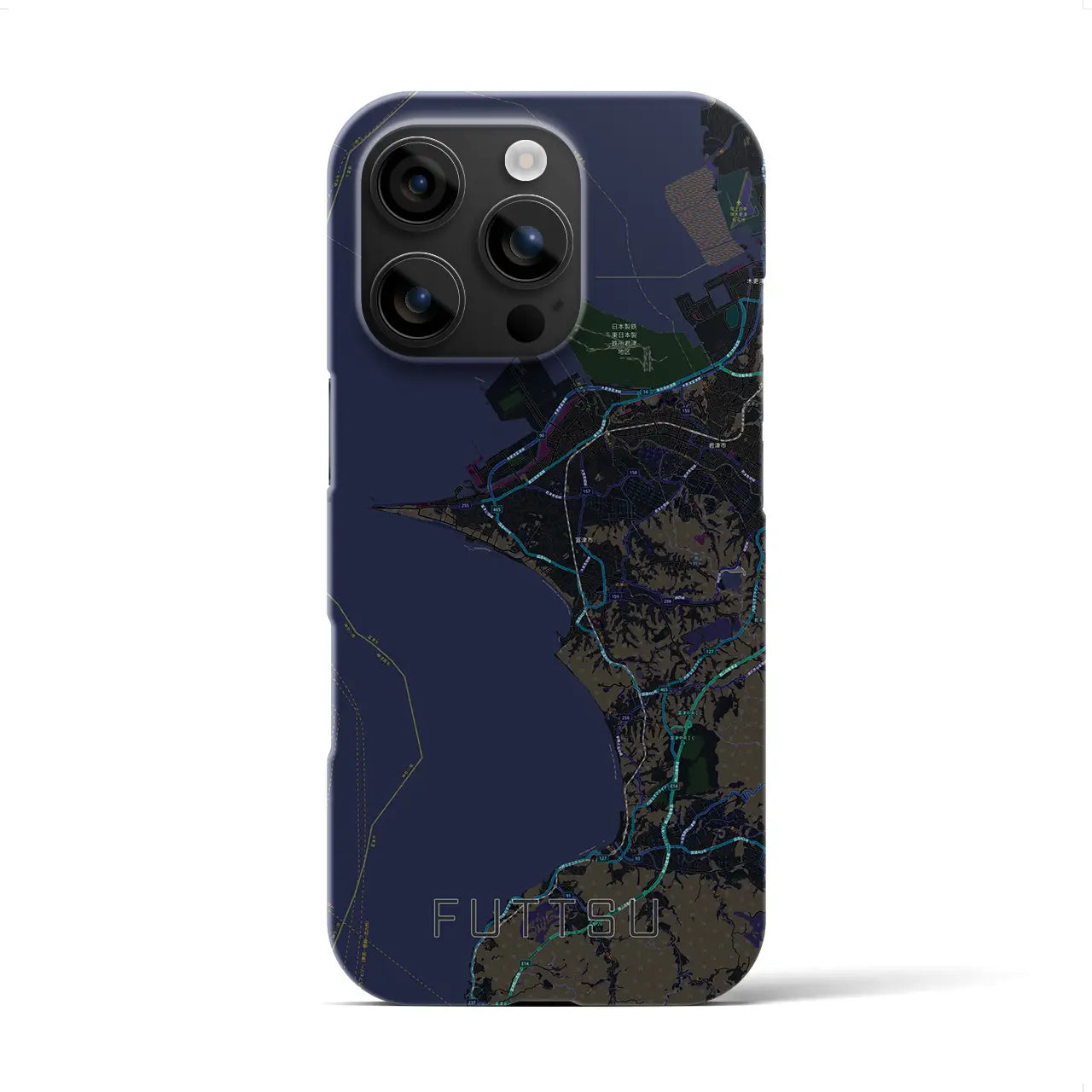 【富津(千葉県)】地図柄iPhoneケース(バックカバータイプ)