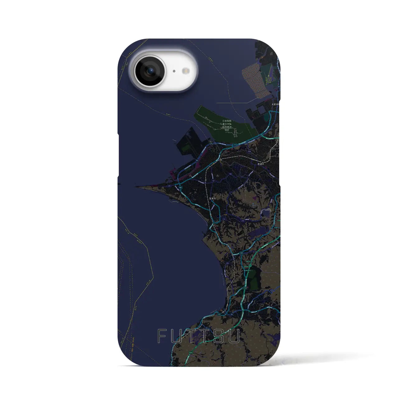【富津(千葉県)】地図柄iPhoneケース(バックカバータイプ)