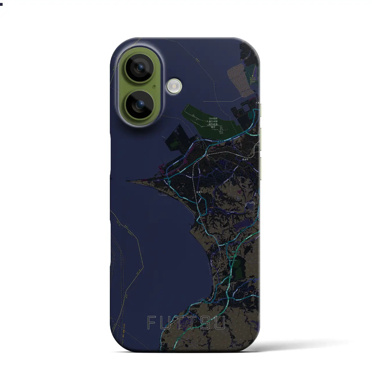 【富津(千葉県)】地図柄iPhoneケース(バックカバータイプ)