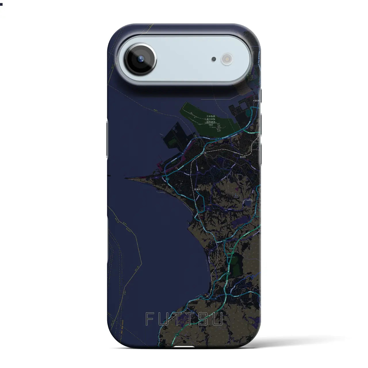 【富津(千葉県)】地図柄iPhoneケース(バックカバータイプ)