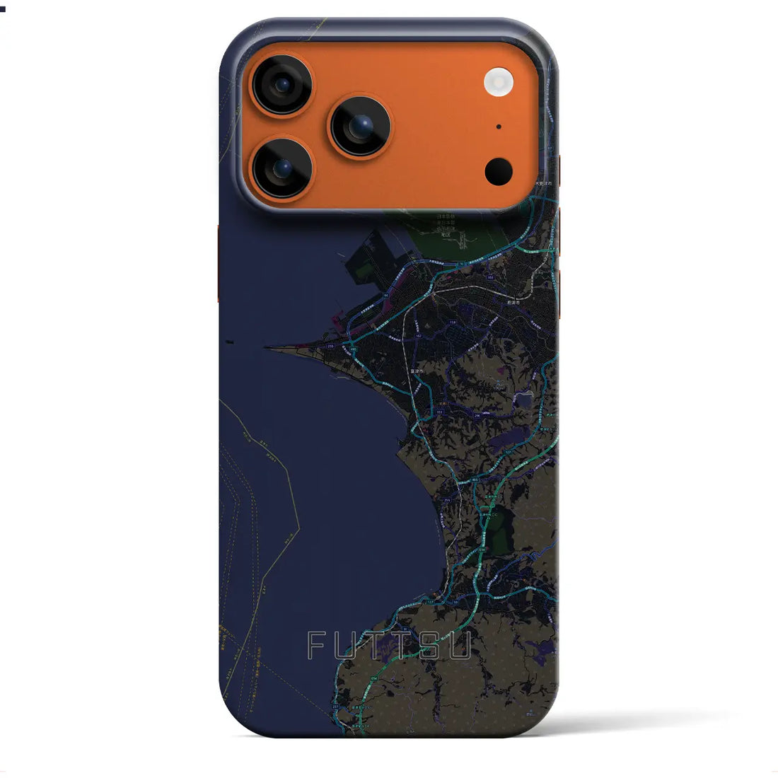 【富津(千葉県)】地図柄iPhoneケース(バックカバータイプ)
